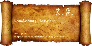 Komáromy Henrik névjegykártya